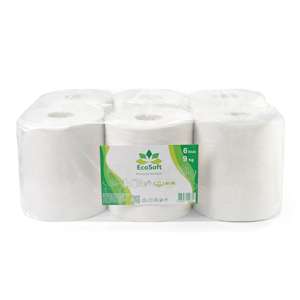 БП EcoSoft 300м 6 шт MIX Полотенце бумажное EcoSoft, 1 сл, 300 м, 6 шт MIX